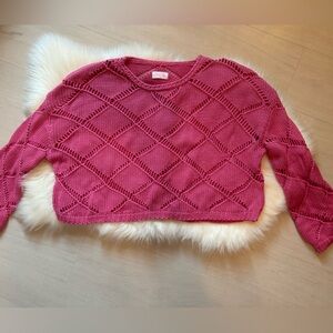 NWOT Pink Lily Cropped Beach Sweater